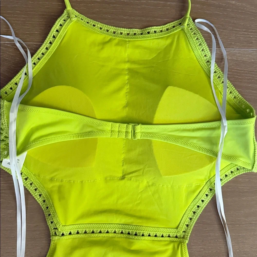 NWT Aerie Crochet Halter Cheeky Cutout One Piece | L